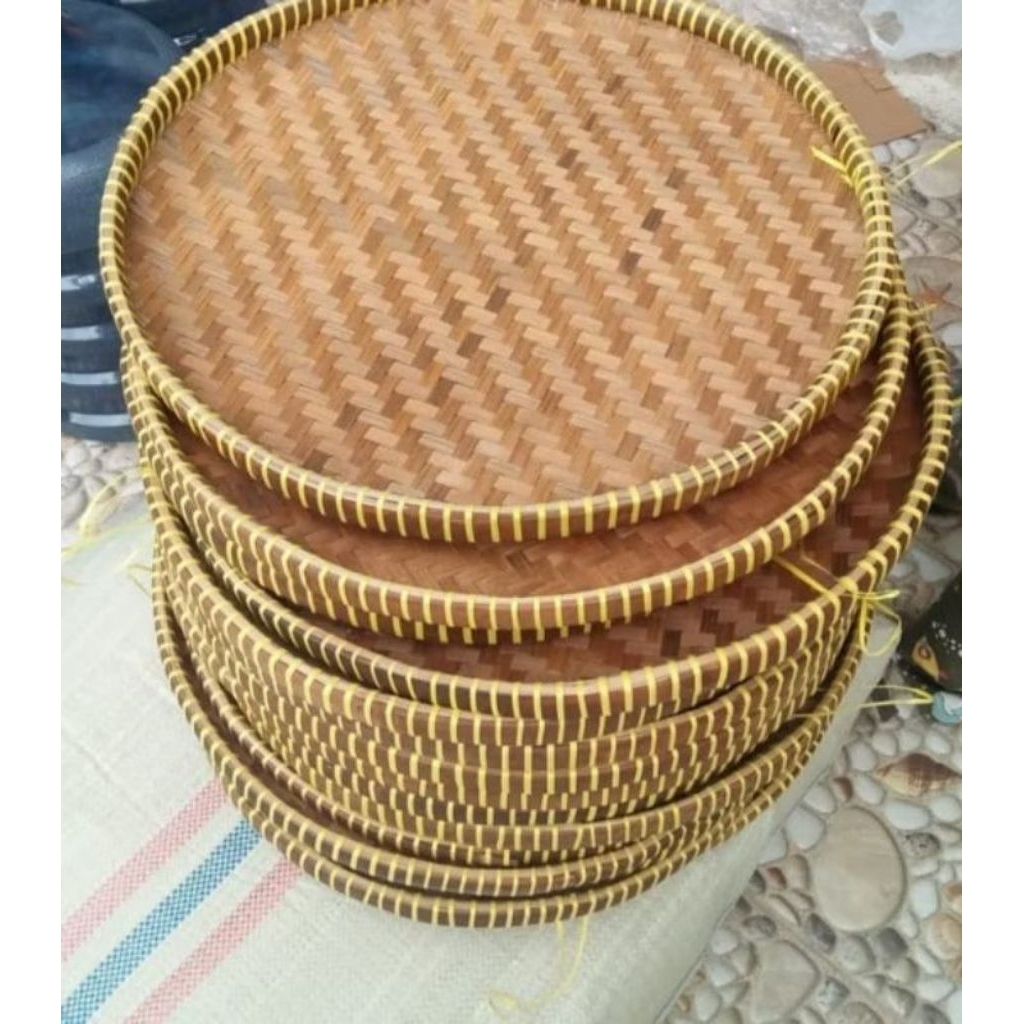 Tampah Anyaman Bambu / Nyiru Alas Tumpeng / Tamber / Tempat kue