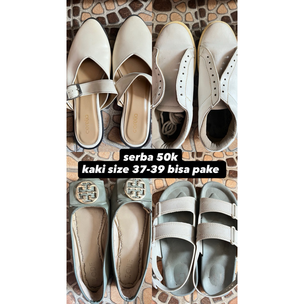 Flatshoes mules wanita sepatu putih sneakers sendal sandal berry benka zode cerelia