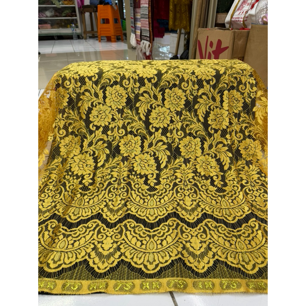 Kain Brokat Halus  Kain Semi Prancis malone Panel / Fatmawati 3D GRADE A Berbagai Warna