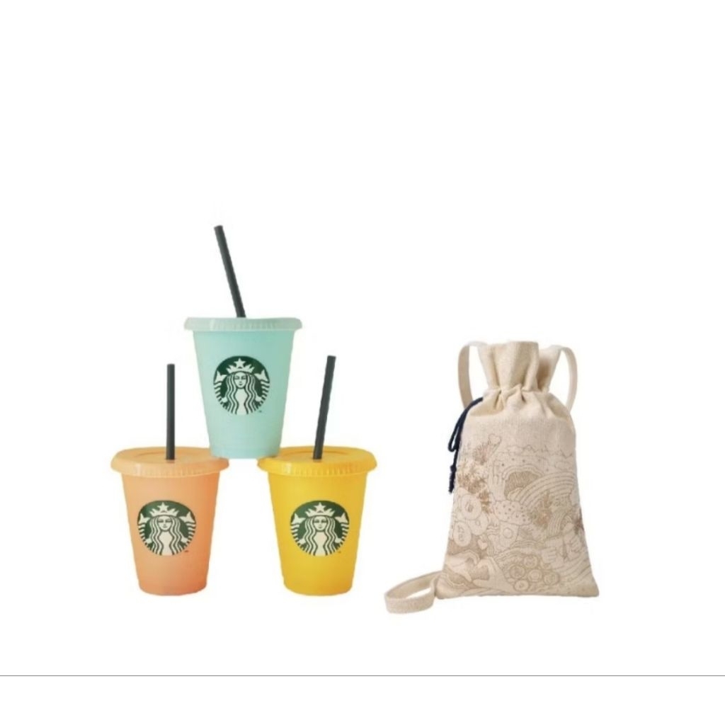 Starbucks Cold Cup Summer Joy Reusabl 16oz(Set Of 3)