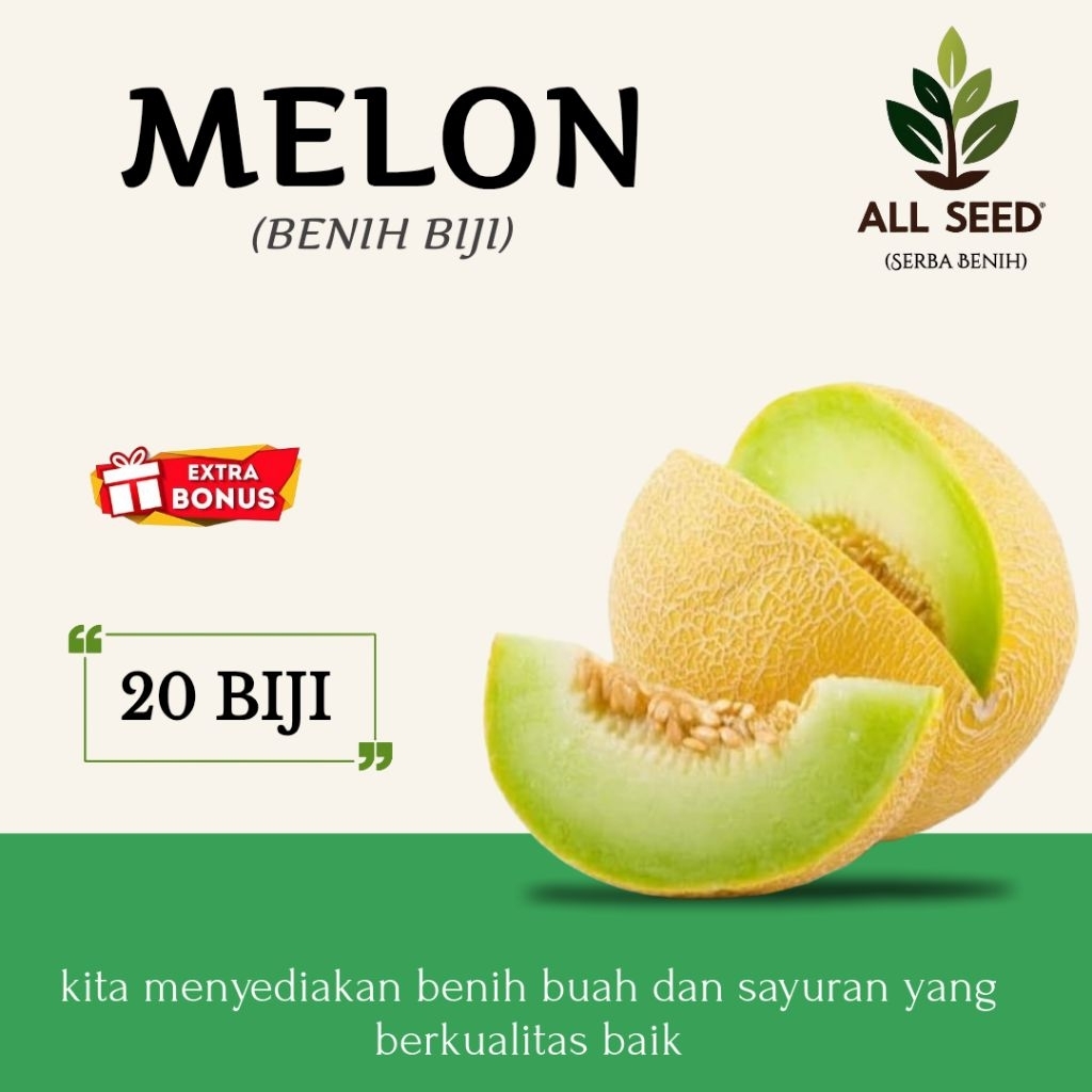 ( 20 BIJI ) Benih melon / bibit melon / melon madu