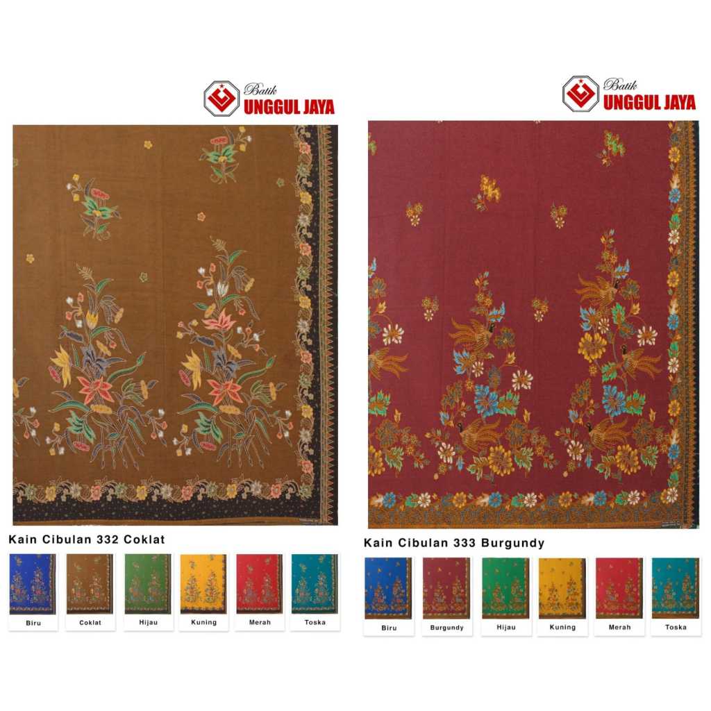 Kain Batik Unggul Jaya Berkualitas - Putri Jelita - Cibulan 332, 333 Bahan Katun Primisima Super Awe