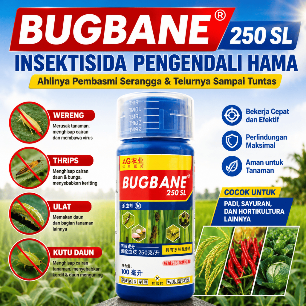 INSEKTISIDA BUGBANE AMPUH PEMBASMI HAMA TANAMAN WERENG | KUPU PUTIH | WALANG SANGIT