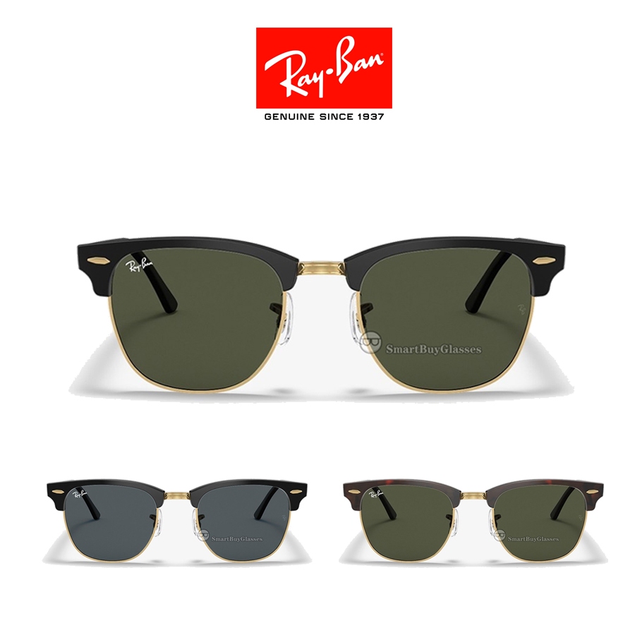Kacamata Hitam Ray-Ban CLUBMASTER CLASSIC Original RB3016 pria wanita Sunglasses Asli 100% black Gre