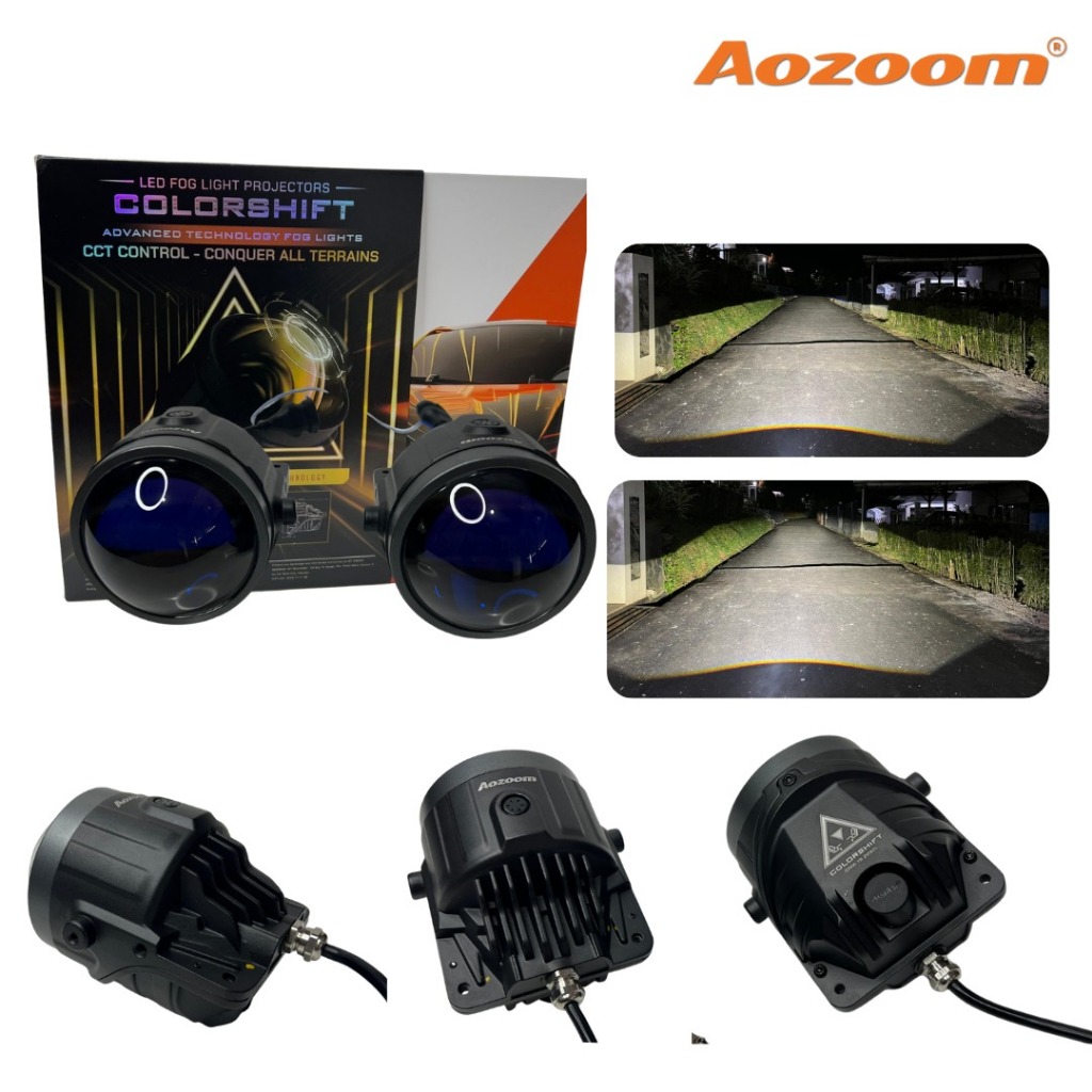 FOGLAMP AOZOOM 3 INCH COLORSHIFT GARANSI 2 TAHUN WATERPROFF PREMIUM BILED FOGLAMP