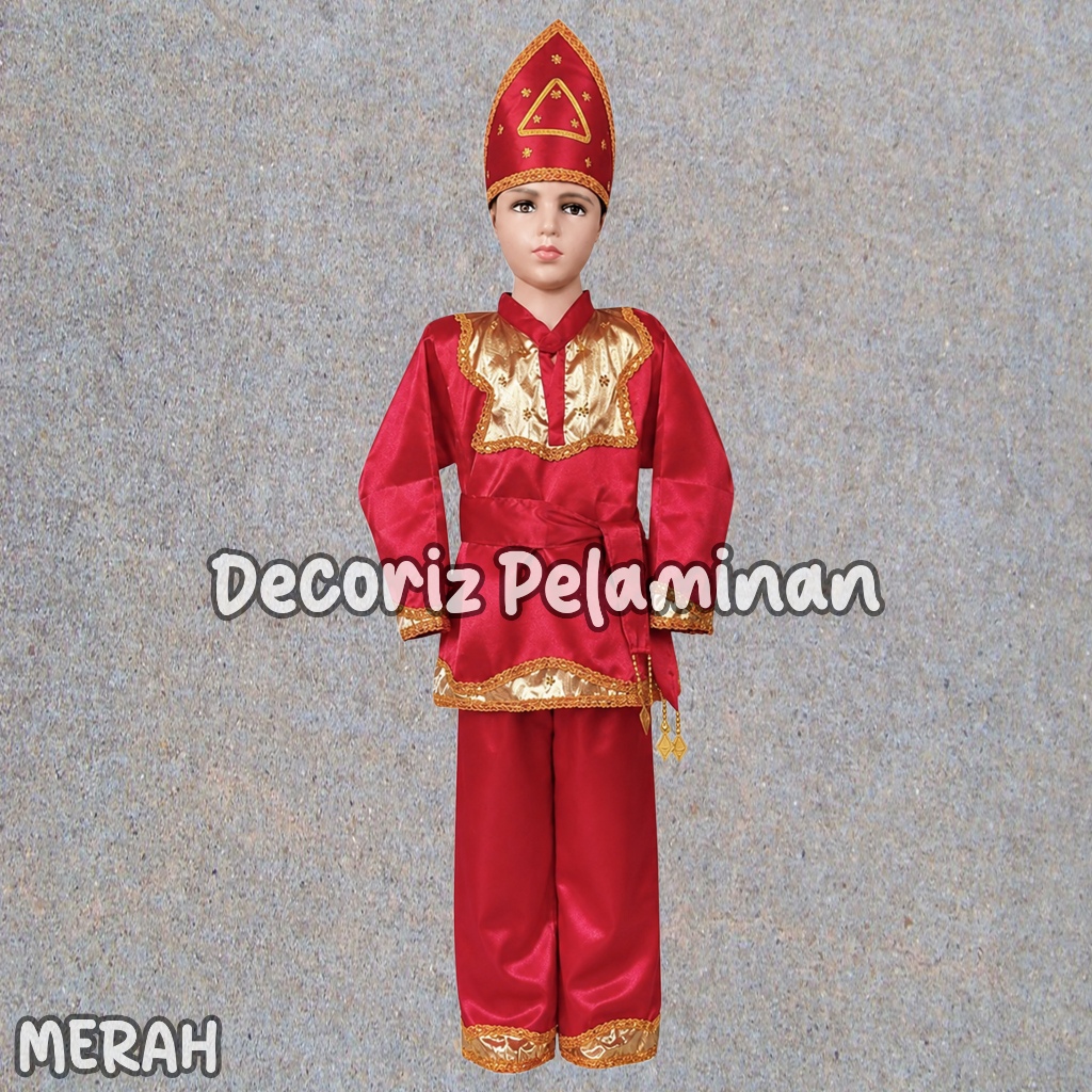 Baju Adat Minang Anak Laki Laki [GOLD] / Baju Adat Padang / Baju Tari Minang / Baju Karnaval