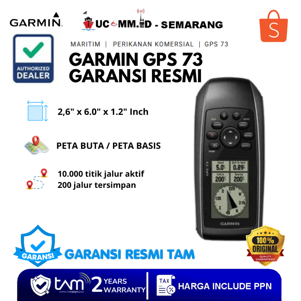 GARMIN Gps 73 GPS73 Handheld Waypoint Bahasa Indonesia Garmin Gps 73 Indonesia Garansi Resmi TAM
