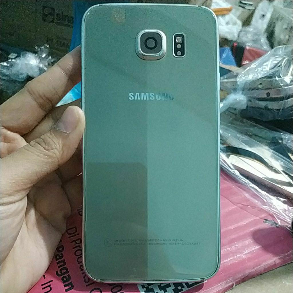 Backdoor bekas Samsung galaxy S6 flat G920t tombol komplit