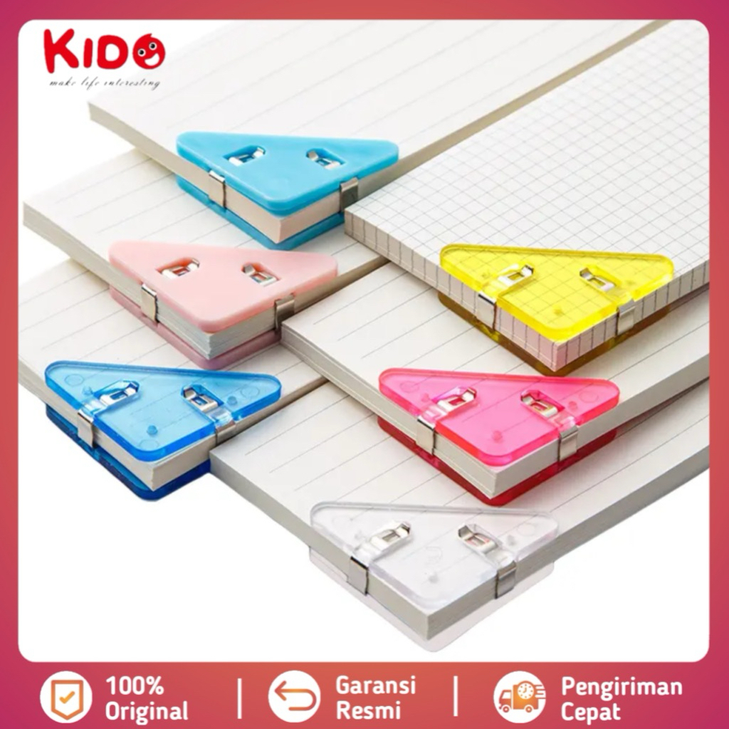Perlengkapan Kantor Sekolah - Penjepit Kertas Binder Sudut Segitiga Klip - Stationery