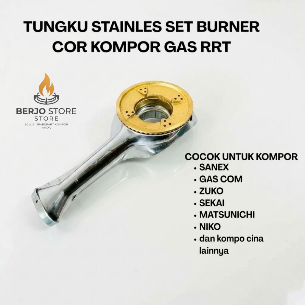 TUNGKU / CEROBONG STAINLESS KOMPOR UNIVERSAL SET BURNER COR / KOMPOR ZUKO / KOMPOR GAS 2 TUNGKU