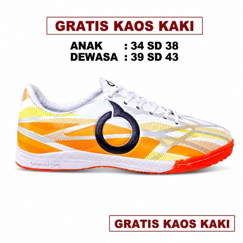 TERBARU Sepatu Futsal Anak & Dewasa Ortuseight Catalyst Hiperion Empire Laki-laki Premium - Oren Xyz