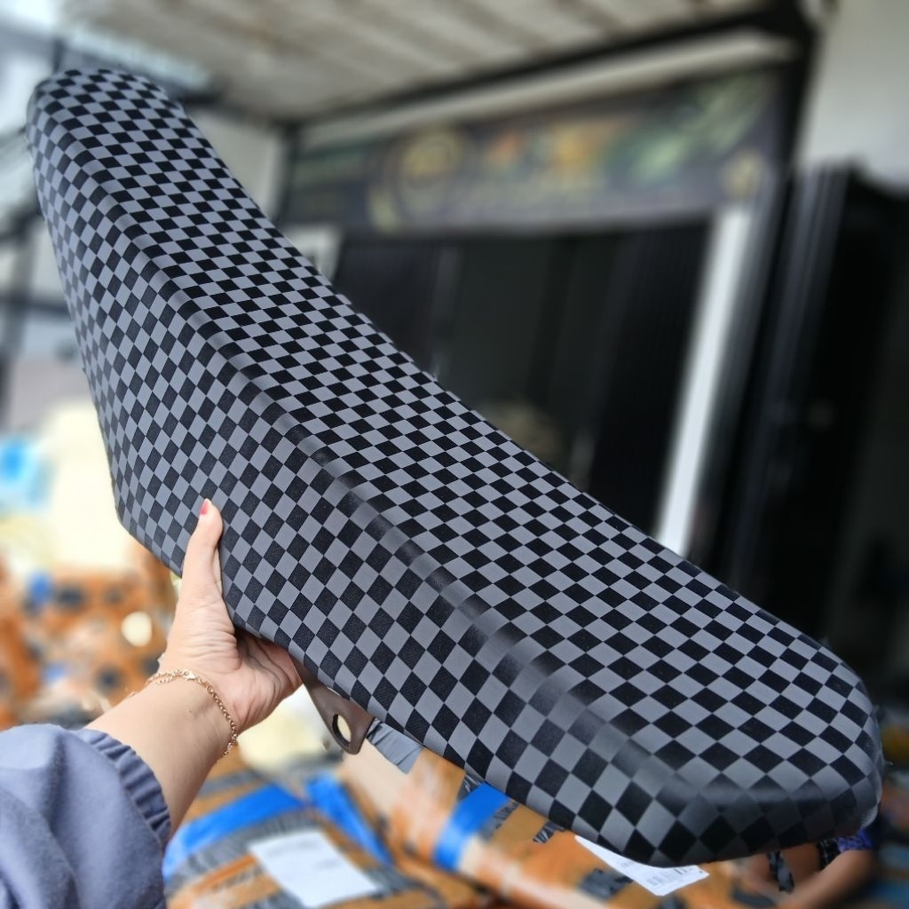 Cover Jok CRF Tinggi Tebal Nyaman Variasi Kulit Polos Catur Hitam Kulit jok crf  tinggi