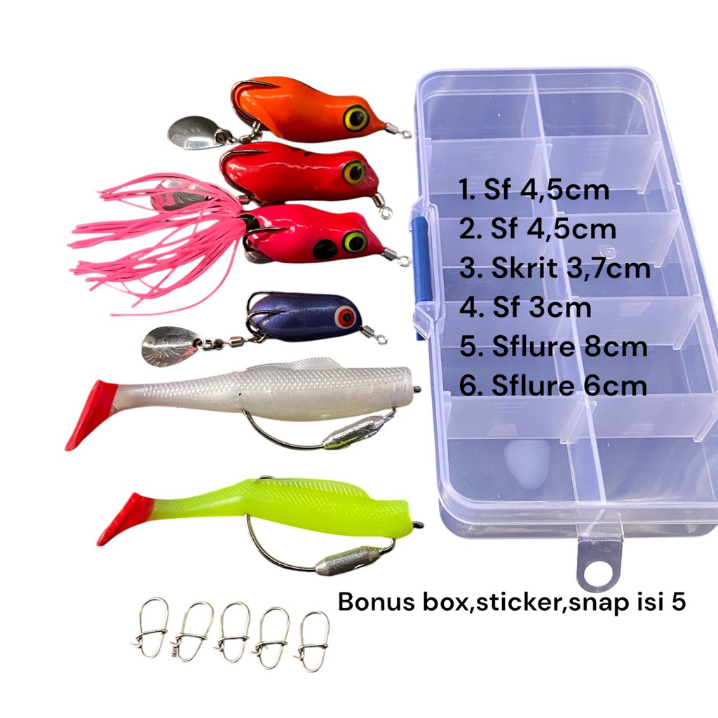 soft frog 1 set box murah | umpan casting gabus  | sofrog  | Paket sofrog | soft lure