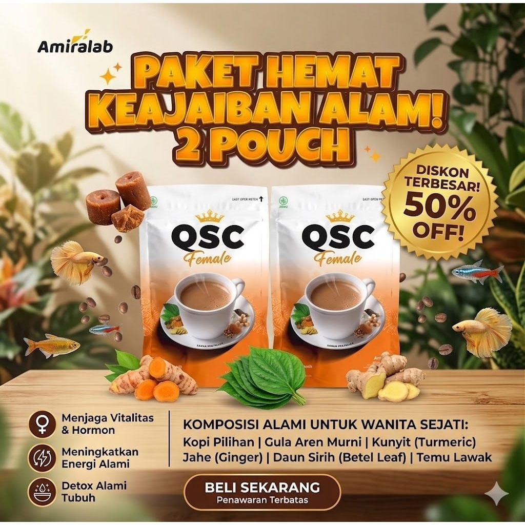 ISI 2 QSC QUEEN SCREET COFFEE AMIRLAB Kopi Herbal Untuk Mengatasi Masalah Kewanitaan Original