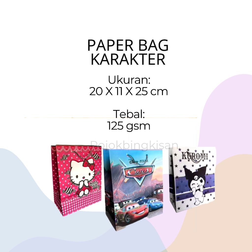 [.PB] Paper Bag Souvenir Kado Hadiah Hampers Karakter| Tas Kertas Minion Doraemon Labubu Avengers Ta