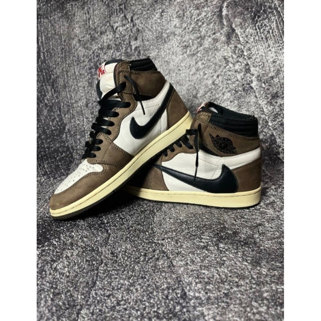 Sepatu Ni ke Jordan high Travis scott dark mocha Jack cactus