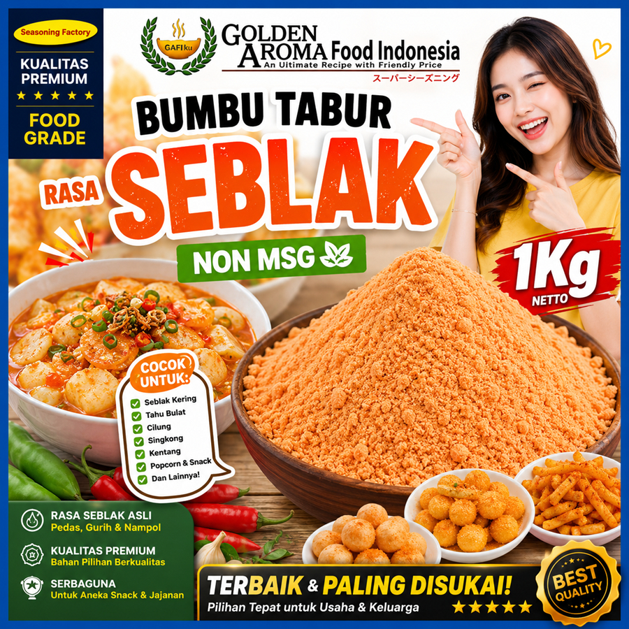 BUMBU TABUR SEBLAK NON MSG 1 KG FOOD GRADE 1Kg Bubuk Seblak Kering Instan Bumbu Tahu Bulat Singkong