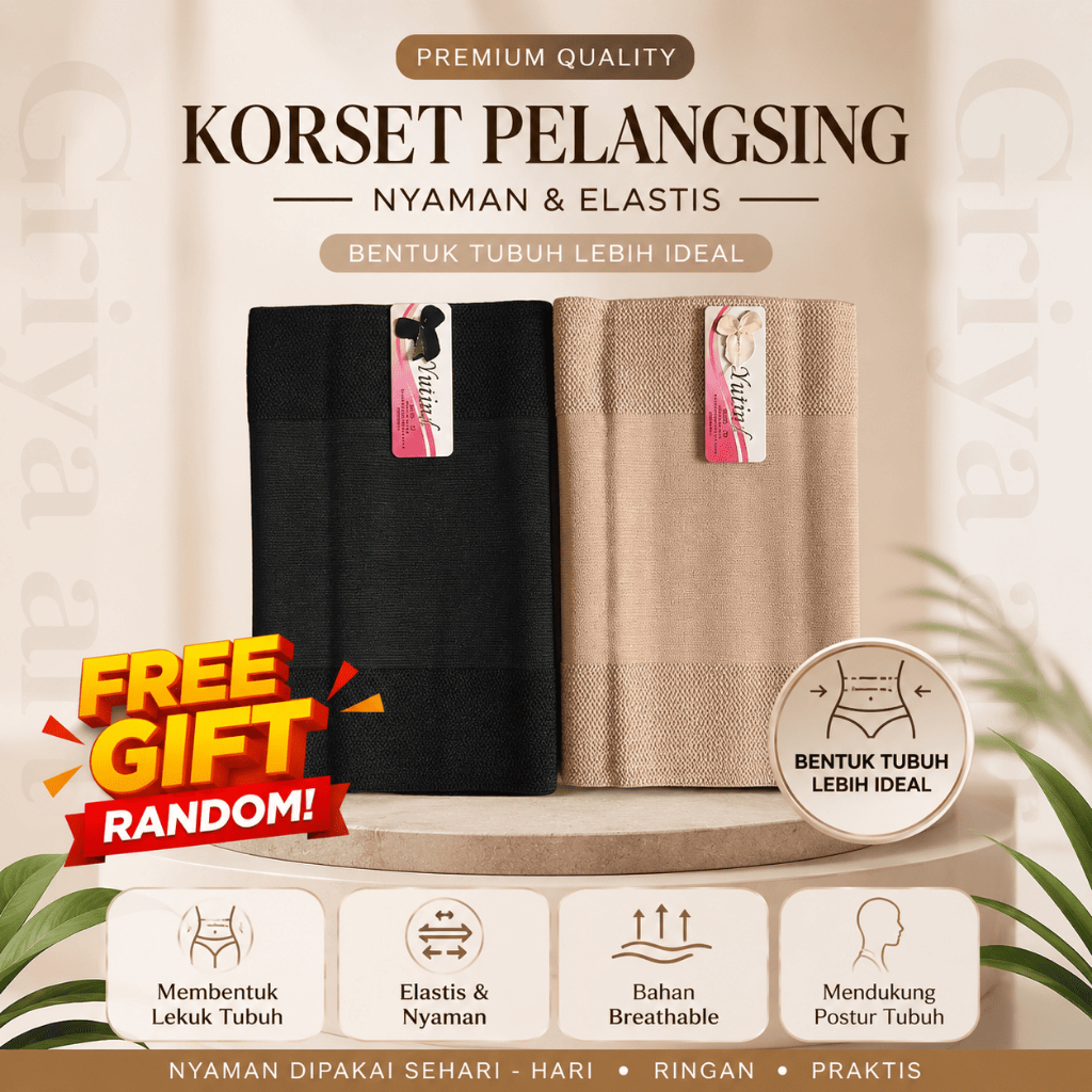 [Griya12]Stagen Perekat Korset Pelangsing Perut Tinggi 17cm | Korset Tari Tradisonal