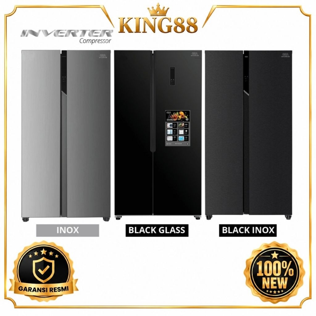 GEA G2D-472.R Kulkas Side by Side 472 Liter - Kulkas Gea 2 Pintu Side by Side
