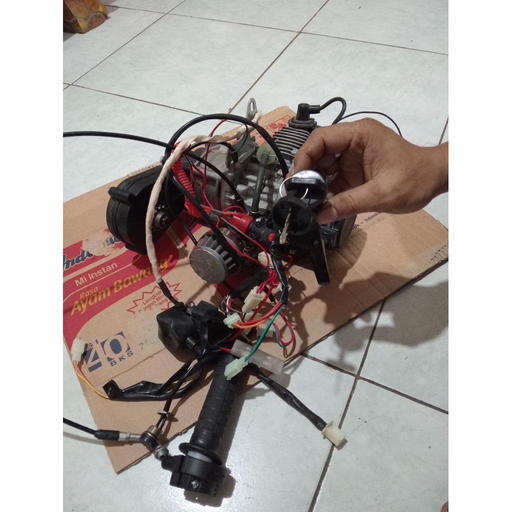 mesin mini trail potong rumput Doble stater bekas copotan mini trail impala