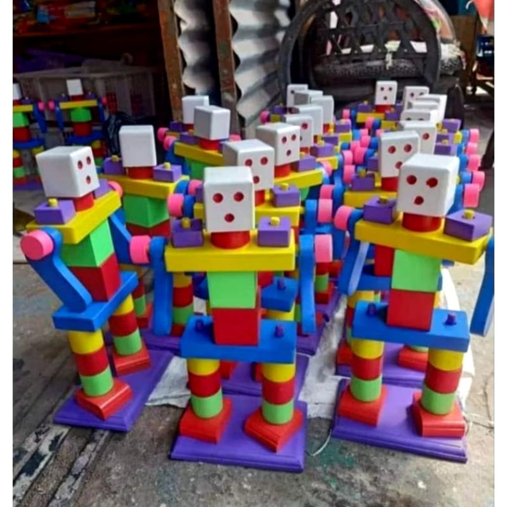 Balok  Robot - Mainan edukasi anak TK/ paud