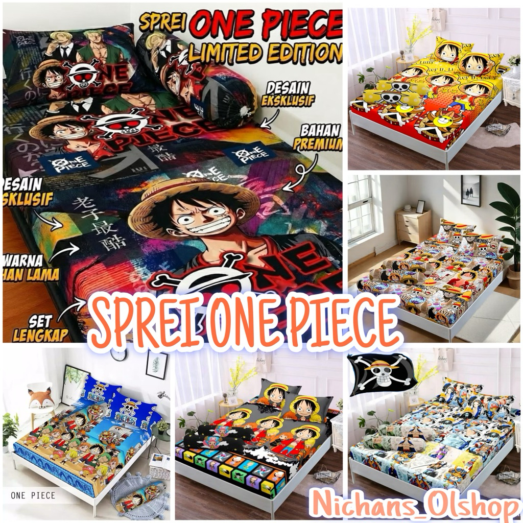 SPREI ANAK MOTIF KARAKTER ZORO ONE PIECE SIZE 120X200 , 180X200/ SPREI SPONGEBOB UKURAN 180 x 200 / 
