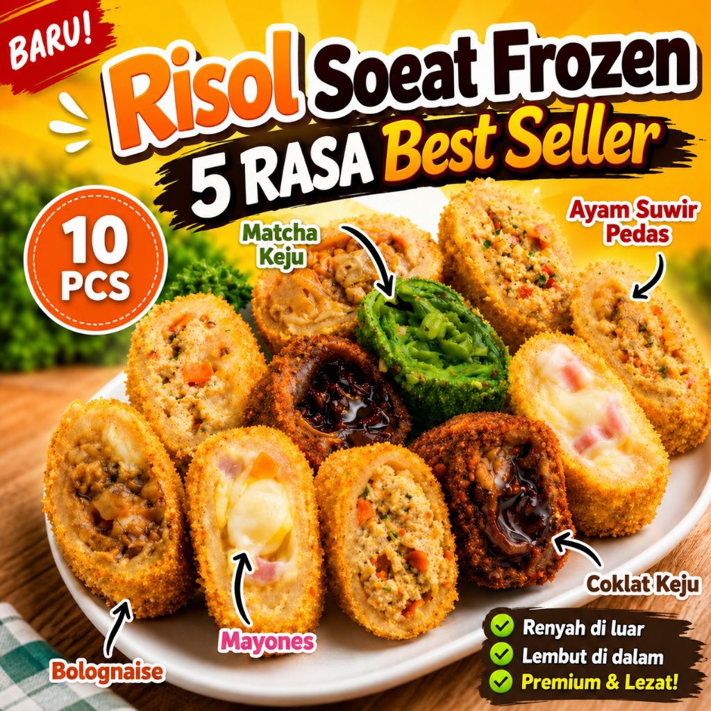 Risoles Frozen Bandung Mayo | Mix SoEAT | Risol Premium Lumer | Homemade Crispy Isi 10