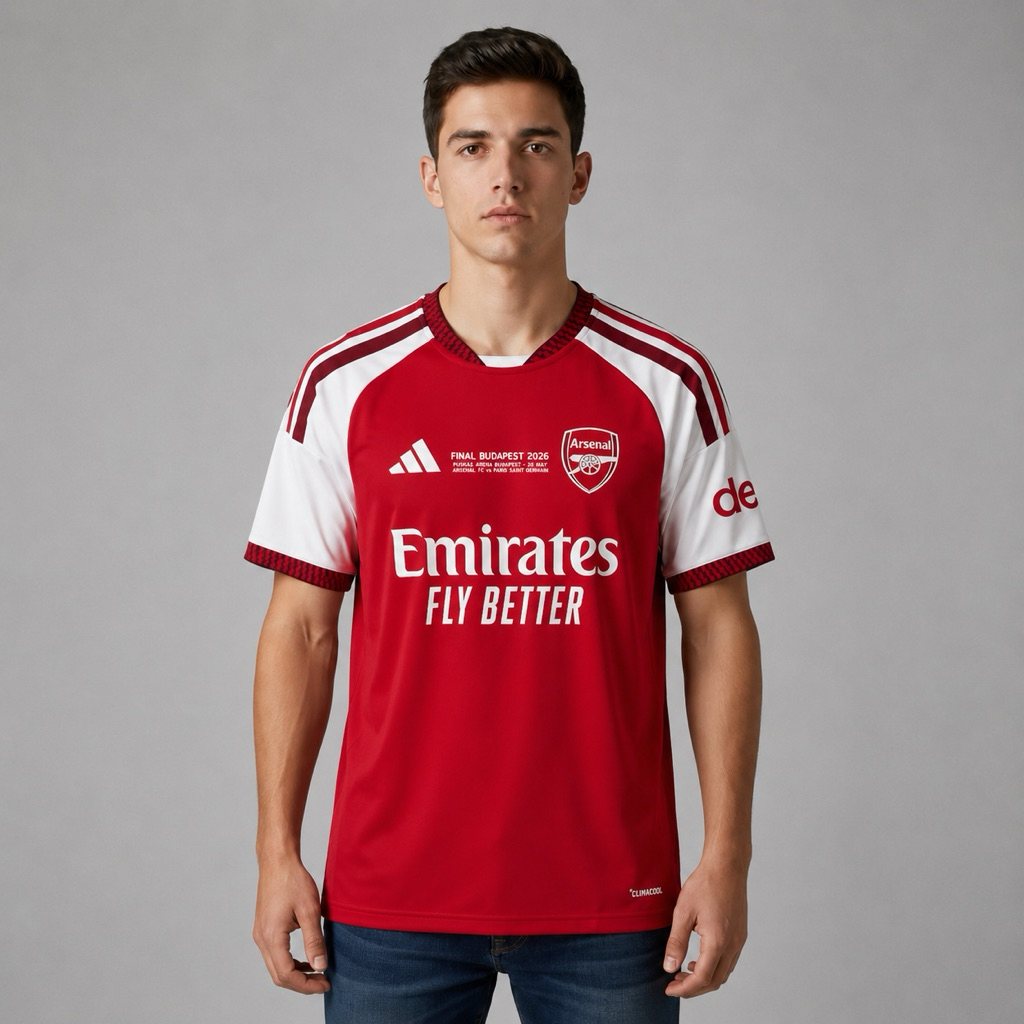 Jersey Arsenal FINAL BUDAPEST Home 2026 2027 Grade Original - Jersey Arsenal Final UCL Terbaru High 
