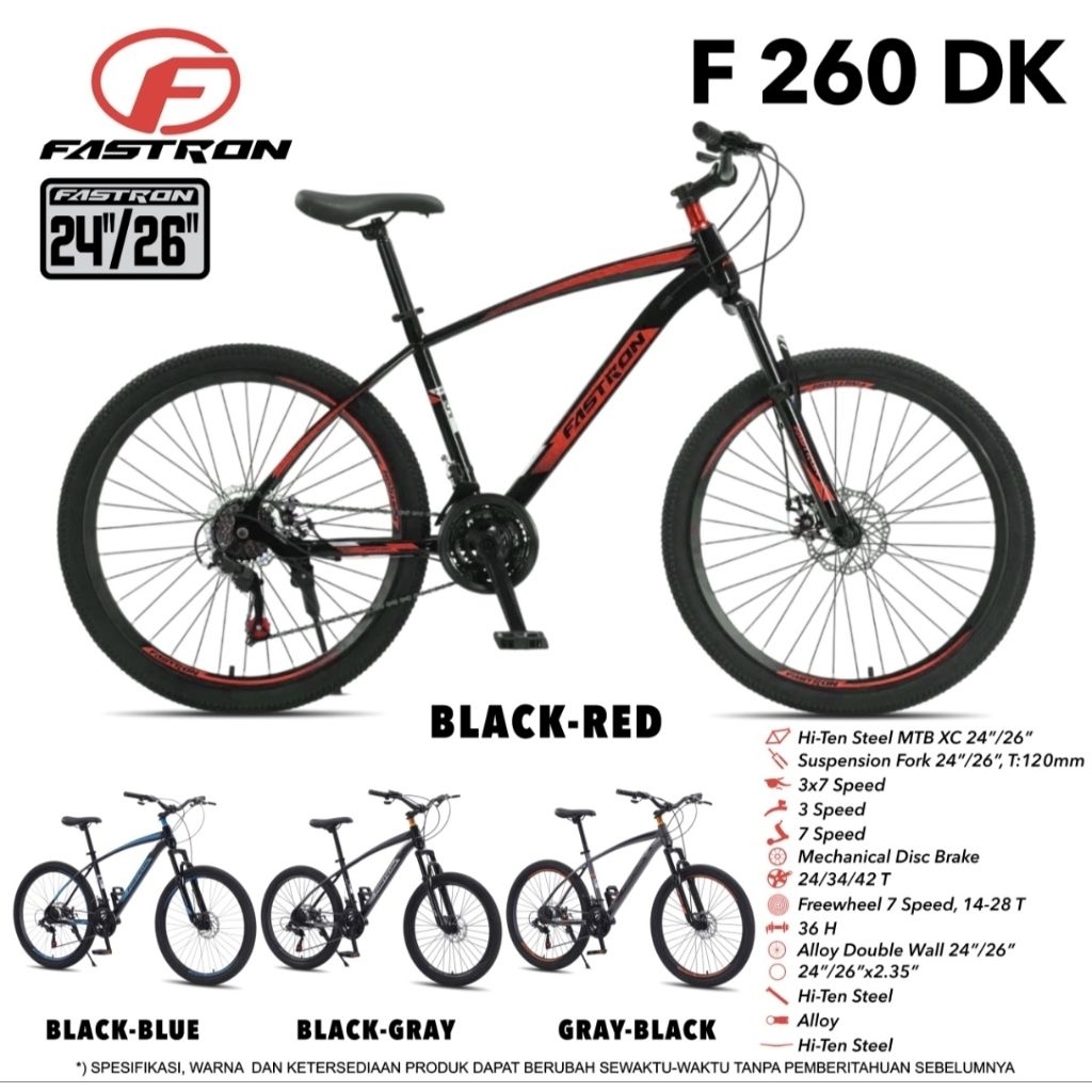 Sepeda MTB 24 inc Fastron F260 DK/ Sepeda gunung Fastron 24 inc