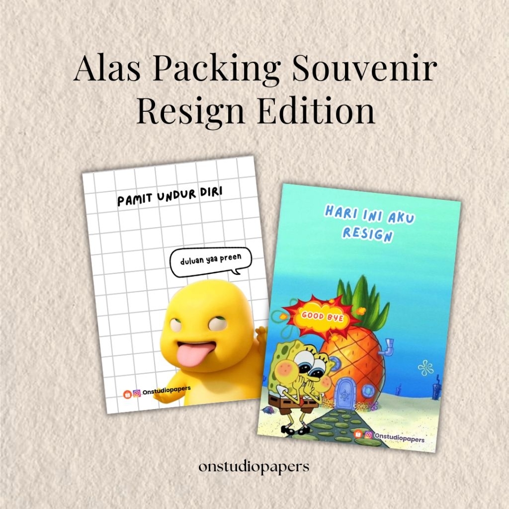ALAS SOUVENIR RESIGN LUCU | PACKAGING SOUVENIT RESIGN | FAREWELL GIFT | ONSTUDIOPAPERS