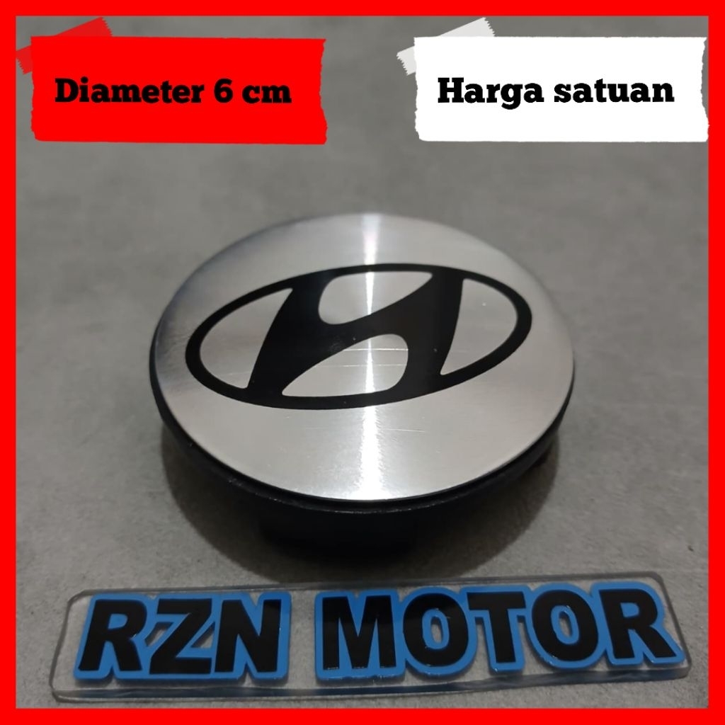 Dop roda tutup velg mobil Hyundai diameter 6 cm harga satuan