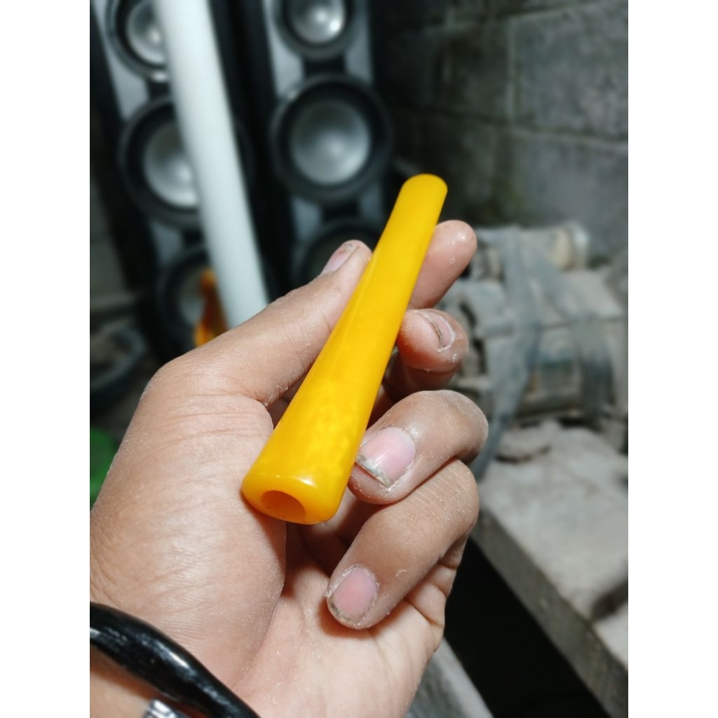 Pipa Once Model 99/GG - Bulat Pipih 10cm, Warna Kuning Semi Coklat, Lubang Multi