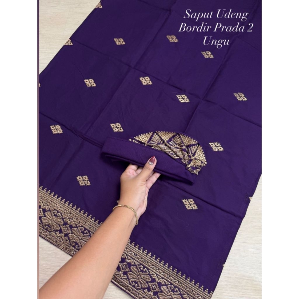 Set Saput Udeng Katun Bordir Songket / Busana Adat Pria Bali / Udeng Bordir