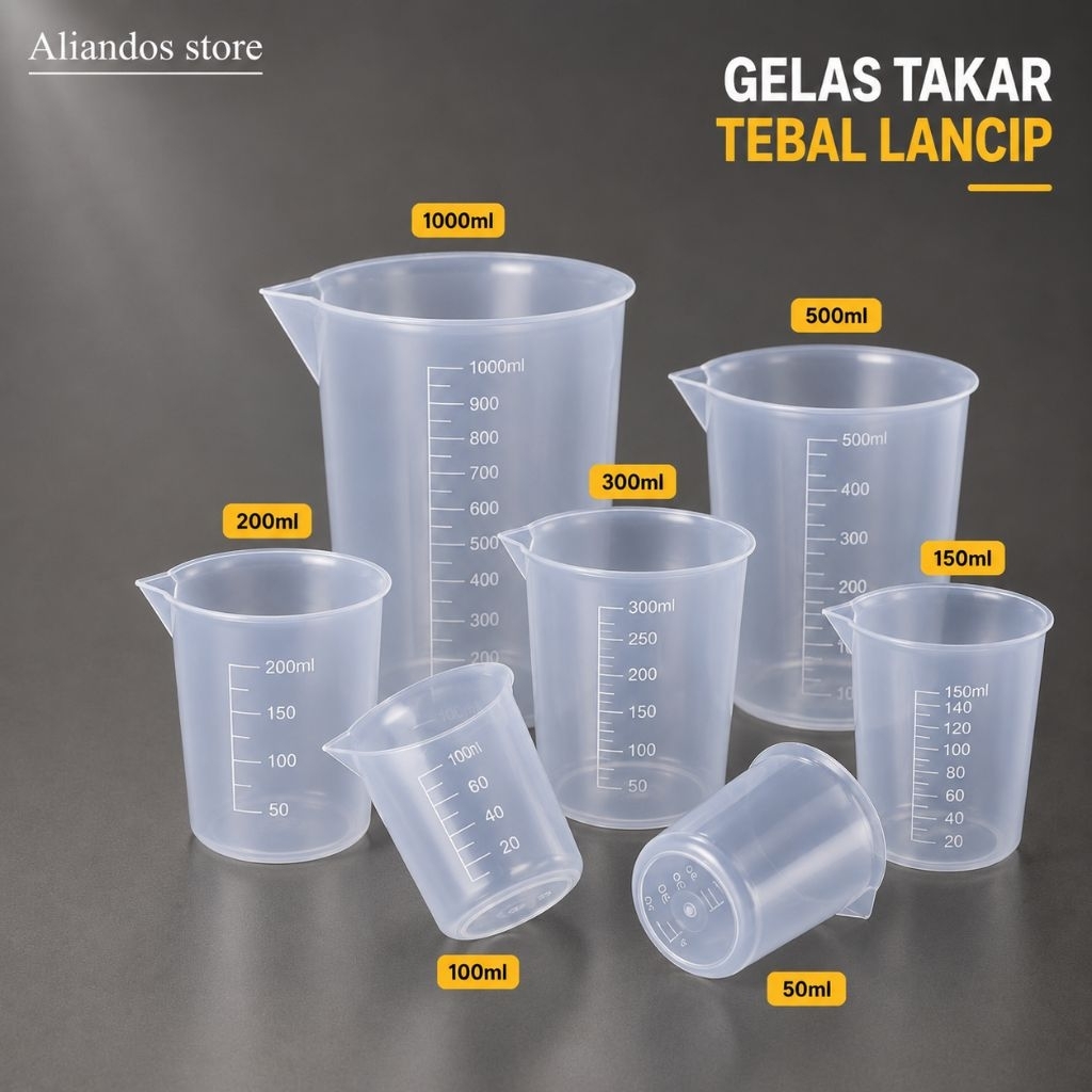 Gelas takar ukur ujung lancip 50-500 ml/ gelas takar minuman