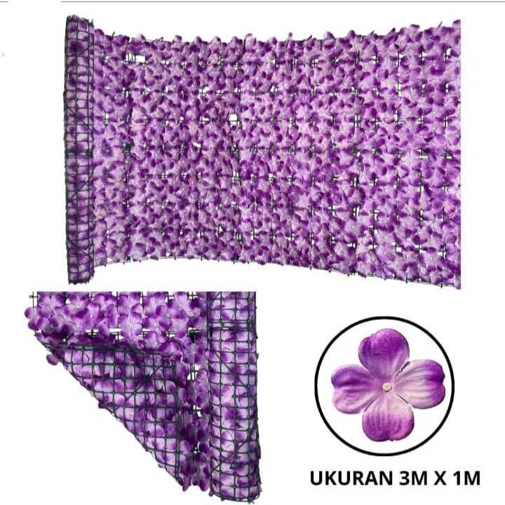 Bunga Rambat Sintesis Roll 3m x 1m Rumput Daun Hiasan Dinding Tanaman Hias Pagar Sintesis Premium