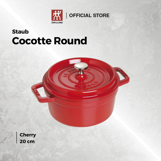 Staub - Cocotte Round Cherry Panci Cast Iron Anti Lengket