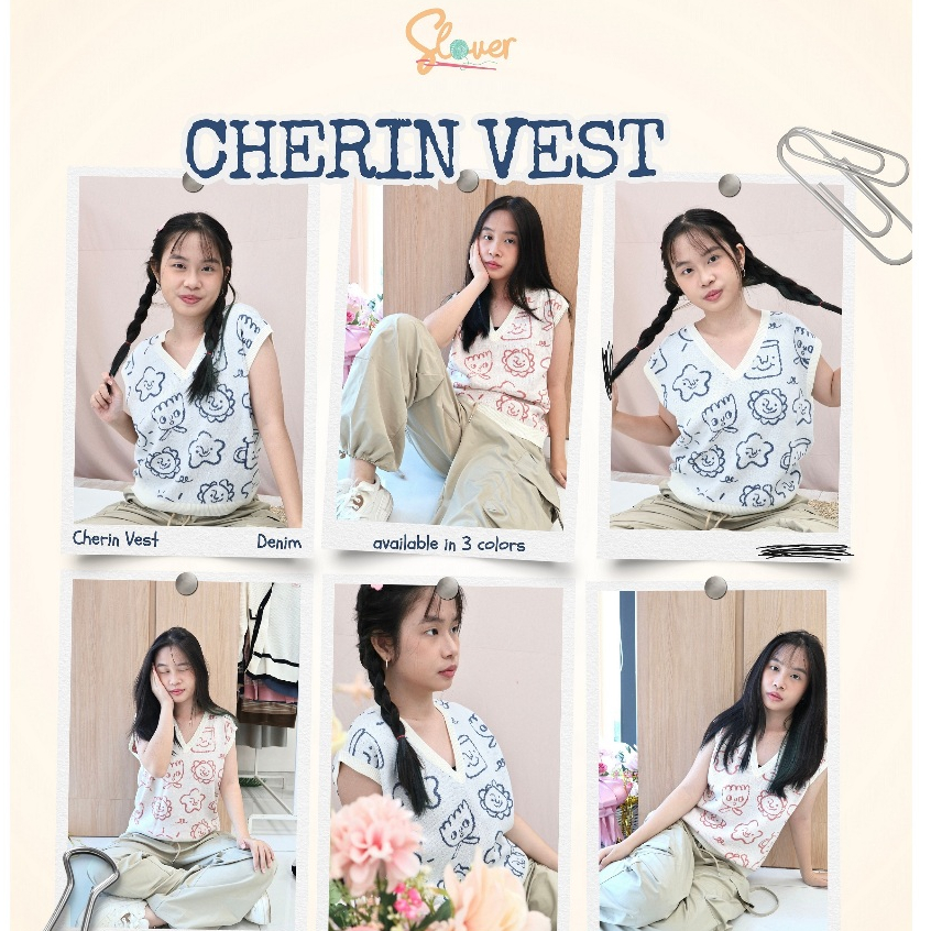 Slover - Cherin Vest - Vest Rajut - Korean Vest - Rajut Premium