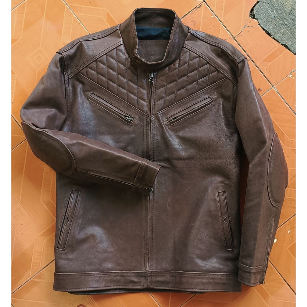 Jacket kulit crazy horse model motoran