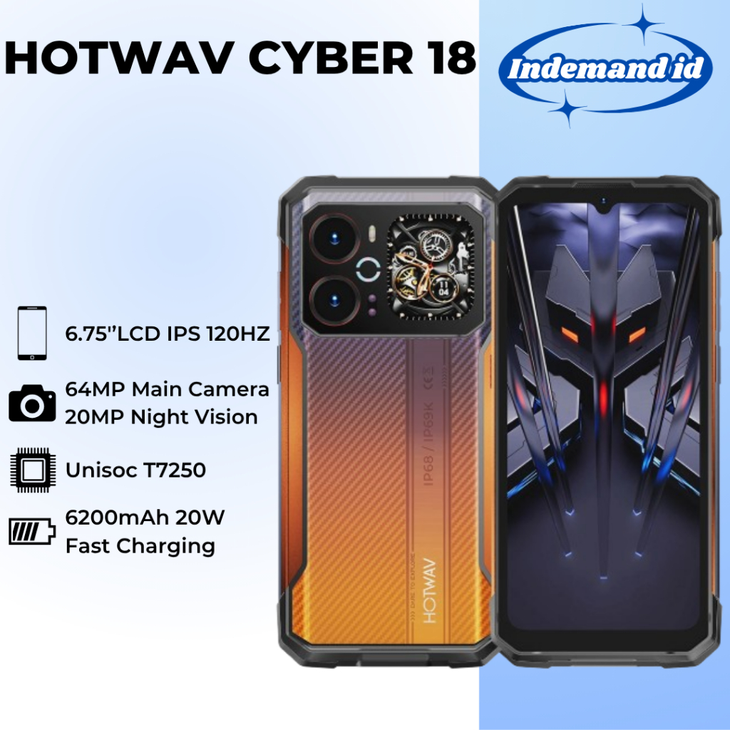 Hotwav Cyber 18 6.75"LCD IPS 120HZ 8GB 256GB Unisoc T7250 6200mAh 64MP Camera