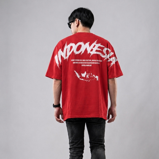 HUNTERCUTZ Kaos Indonesia 17 Agustus Model Baju Oversize