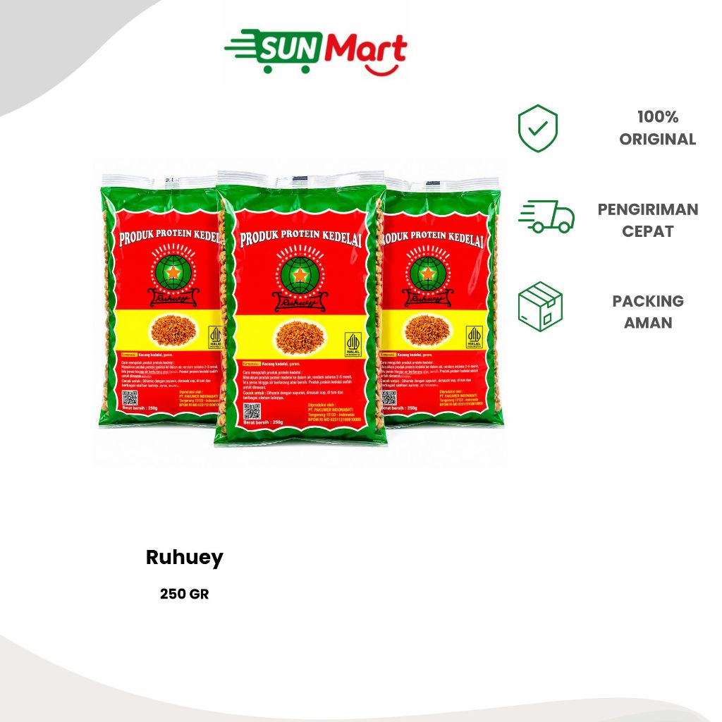 Protein Kedelai Ruhuey 250gr - Gizi Tinggi, Serat, Bebas Kolesterol