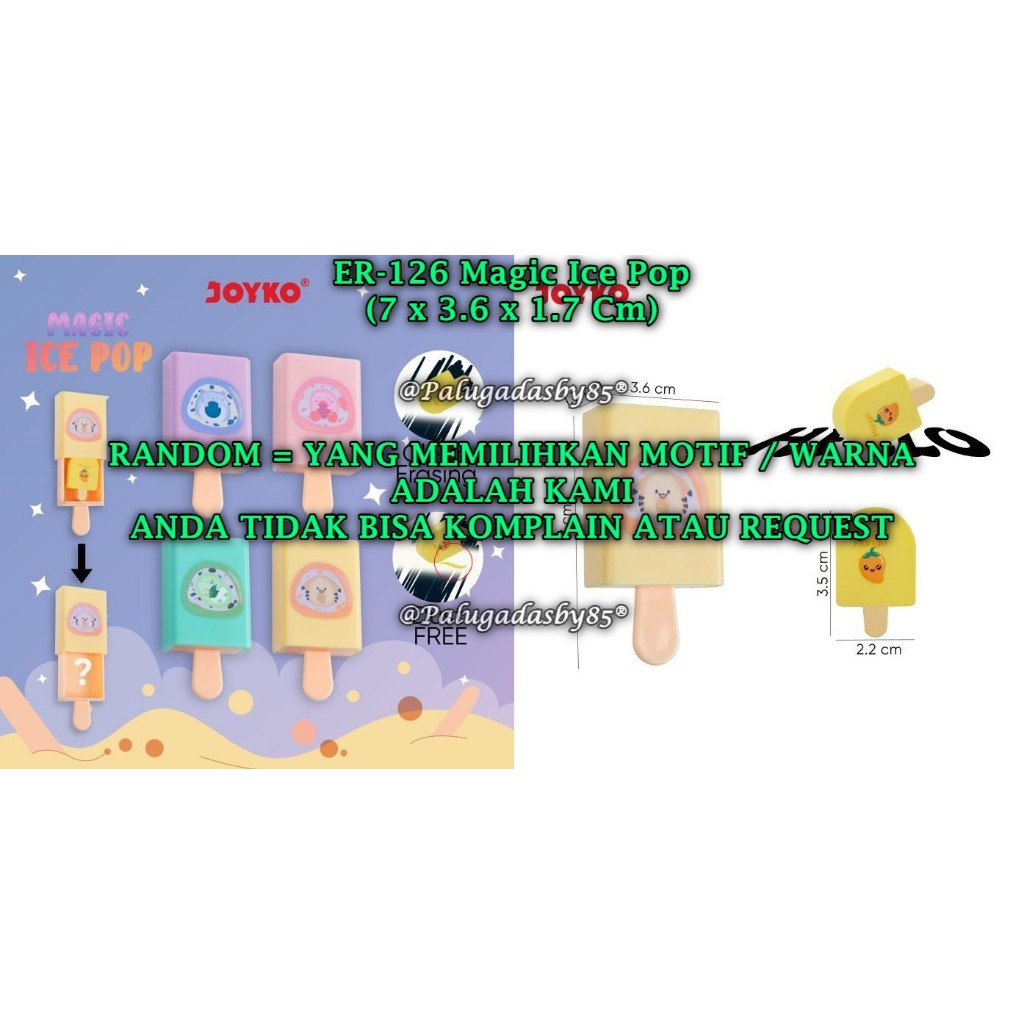 (1 Biji) GROSIR Penghapus JOYKO ER-126 Magic Ice Pop / Eraser ER-126 Magic Ice Pop (1 Biji)