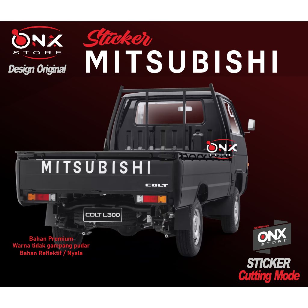Stiker MITSUBISHI pintu bak belakang L300