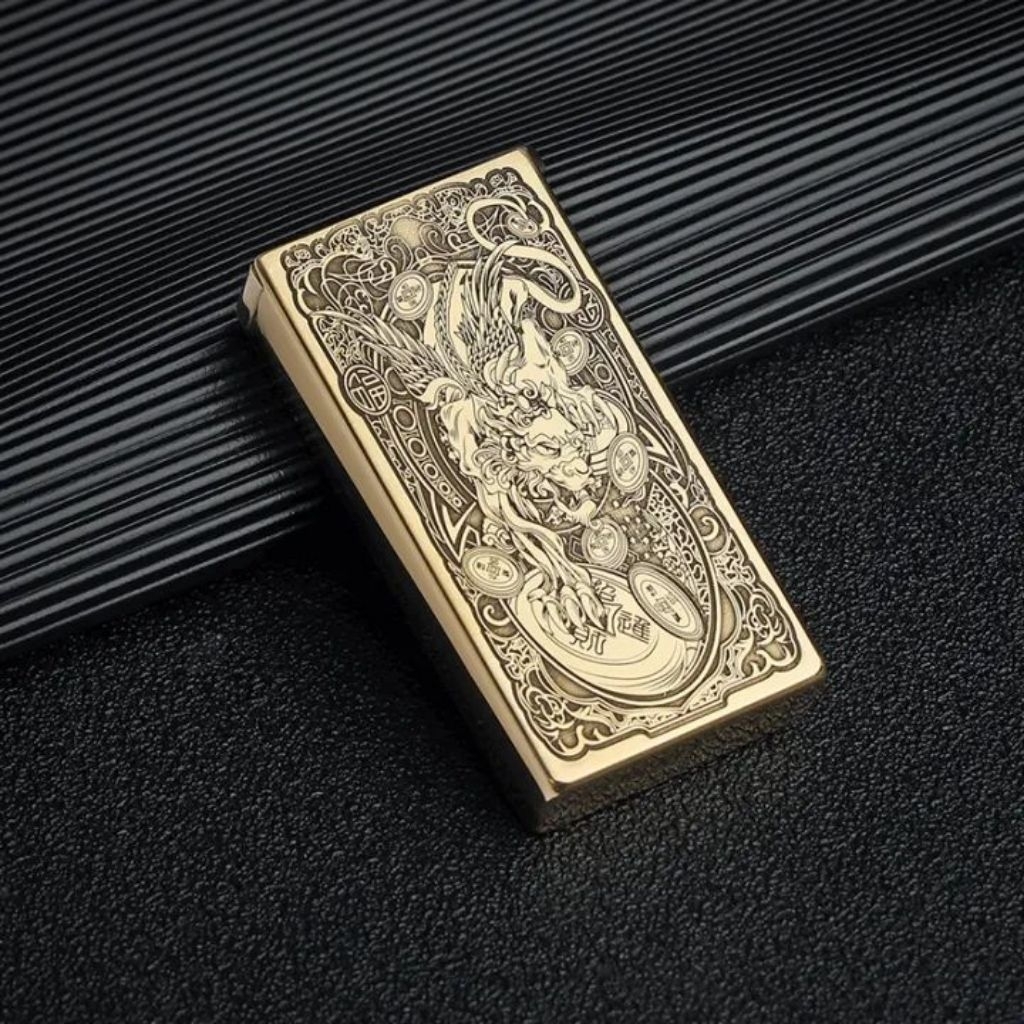 korek api sumbu minyak zorro 753 slim vintage brass copper oil lighter gift box || Anisa Lighter LAB
