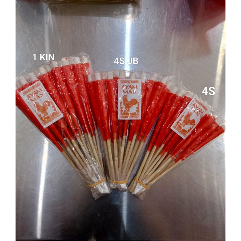 [LILIN] Lilin Kaki Ayam Mas Merah 3 Ukuran/Lilin Kaki Merah 10 Pasang/Lilin Kaki Bambu 4S/Lilin Kaki