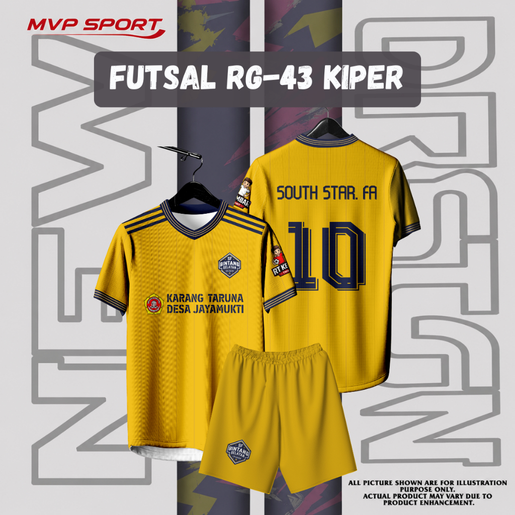 Jersey FUTSAL RG-43 KIPER Free custom nama dan nomor untuk dewasa dan anak anak Full Printing