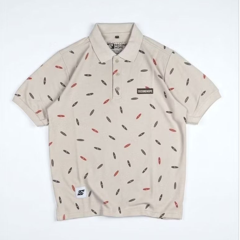 Baju Polo Distro Pria Original SecondHope Model Bordir Simpel Terbaru Bahan katun Pique Hexagon 24s 