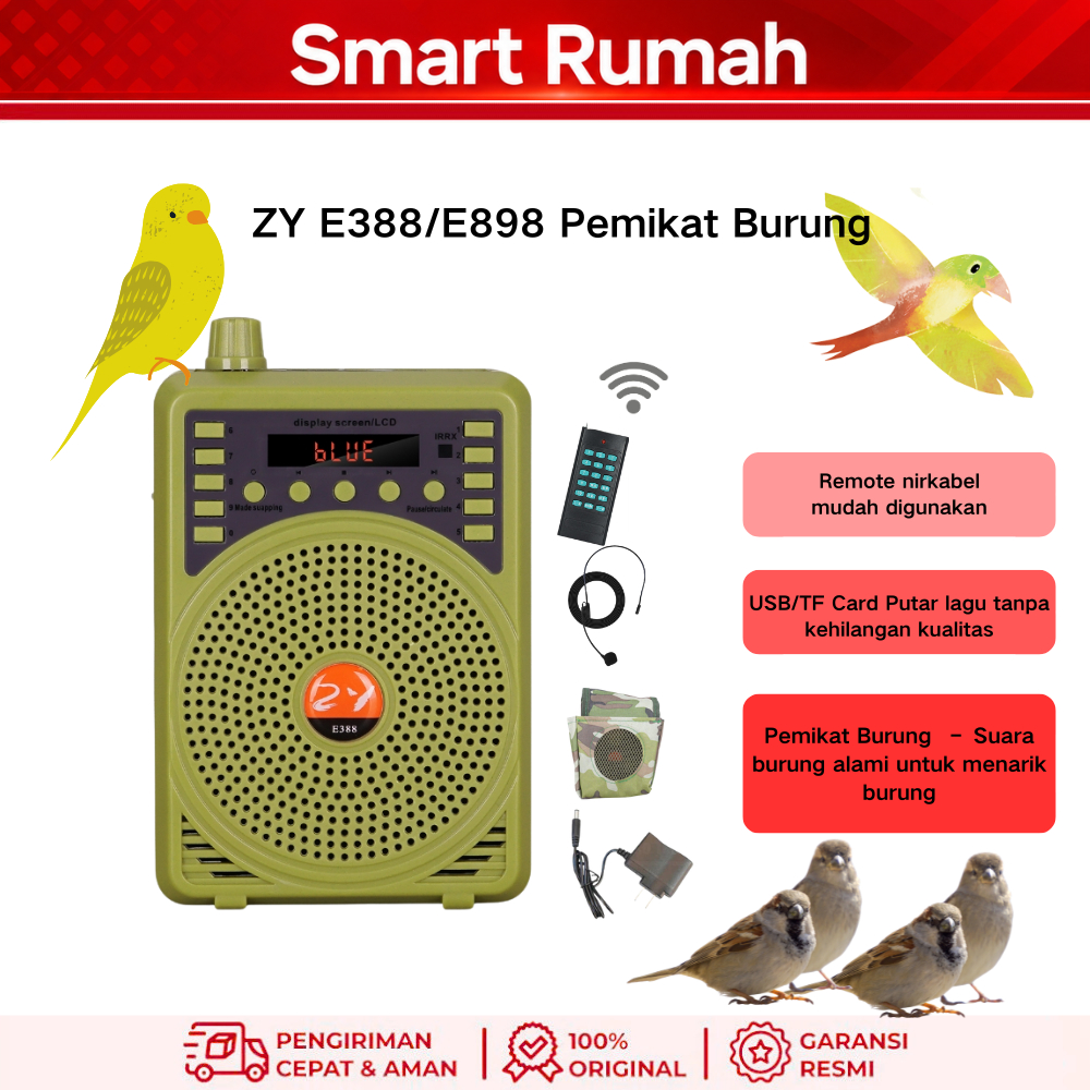 ZY E388 /E898 Bird Caller/Speaker Buruan Bluetooth/Pemanggil Buruan 48W Di Lengkapi Mic Fokus pada P