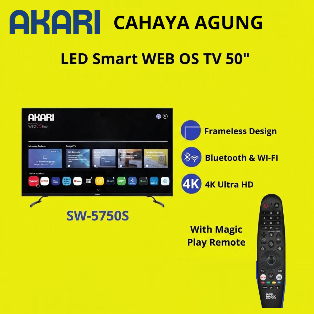 AKARI Smart TV 50 inch WEBOS UHD 4K Voice Comment SW-5750S ( LED TV 50 Inch )