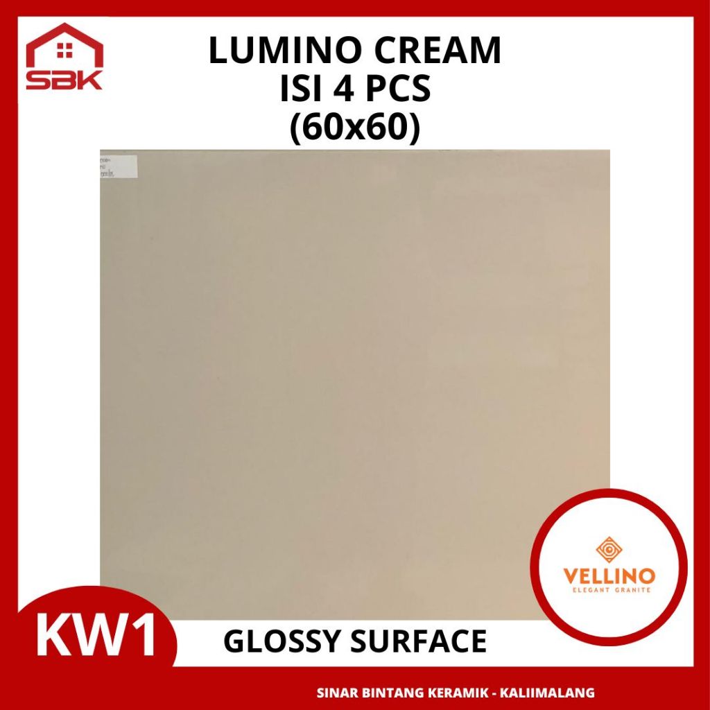 Granit Lantai Ruangan 60x60 Lumino Cream Vellino